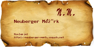 Neuberger Márk névjegykártya